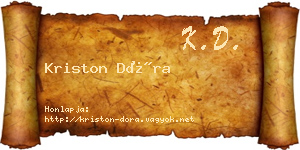 Kriston Dóra névjegykártya